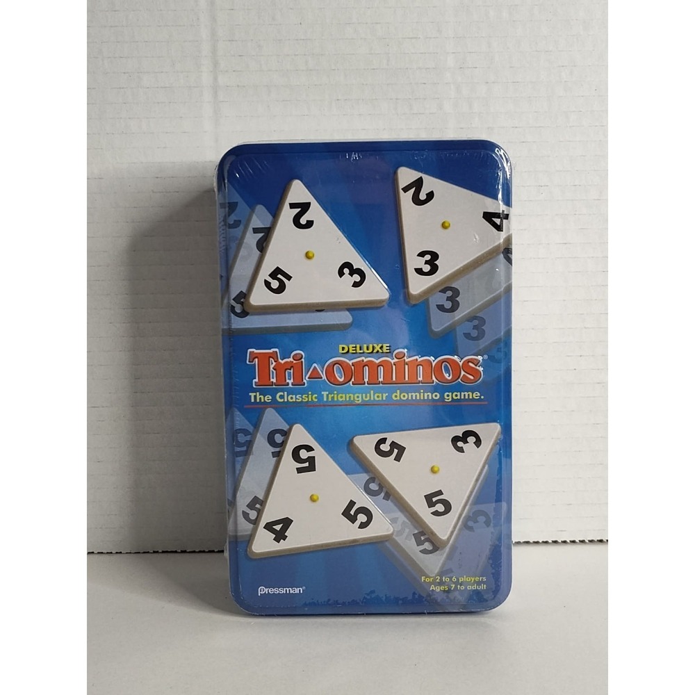 Deluxe Tri-ominos Game in Metal Tin Brass Spinners 2011 Pressman‎ NEW IN PACKAGE